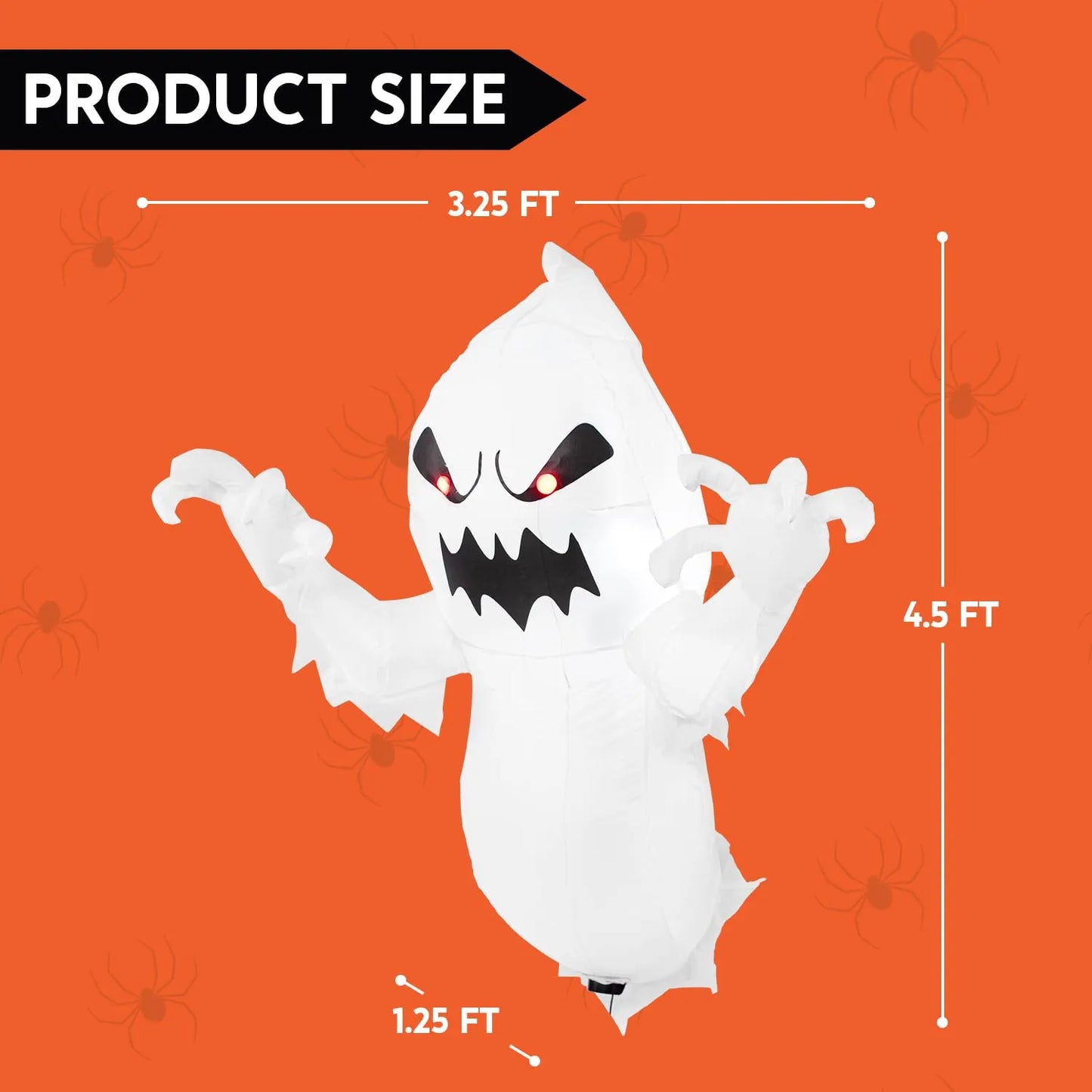 3.5 ft. Halloween Inflatable Window Crasher Ghost