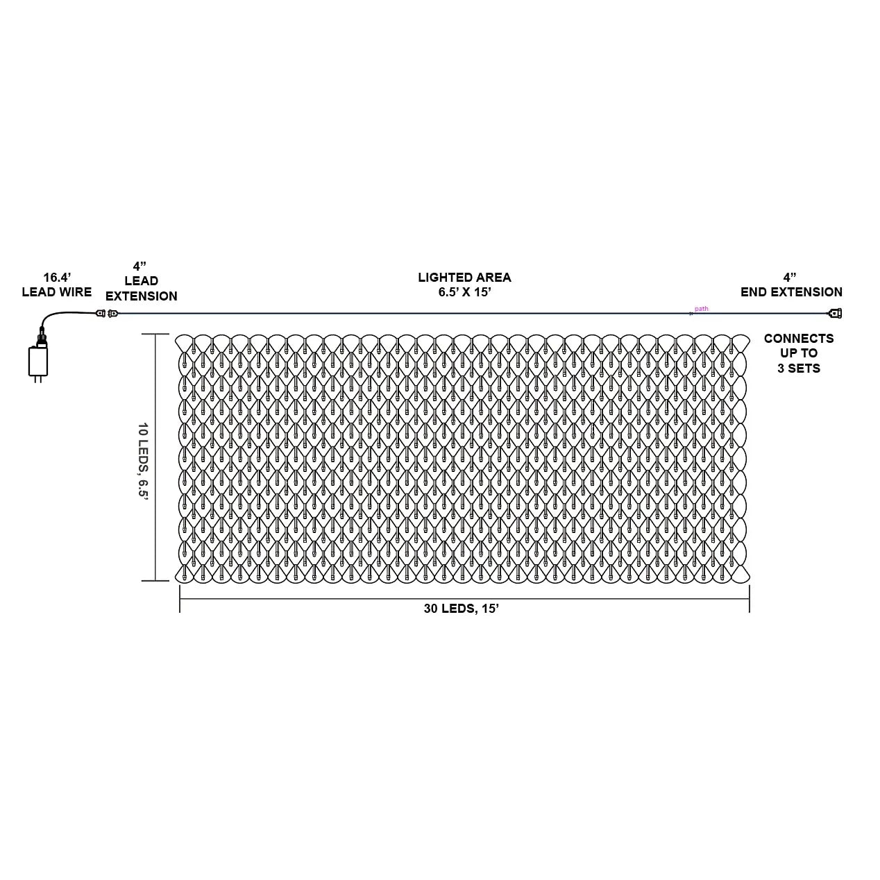 300-Count 97.5SQ ft LED Orange & Purple Halloween Net Lights with 8 Modes