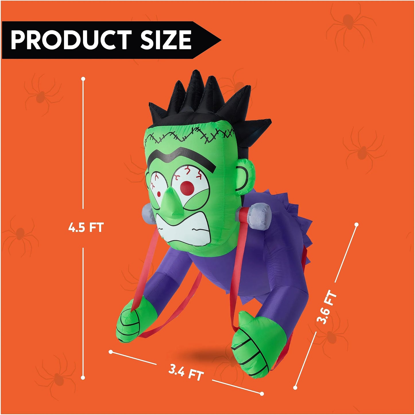 4.5 FT Halloween Inflatable Green Zombie Broke Out from Window