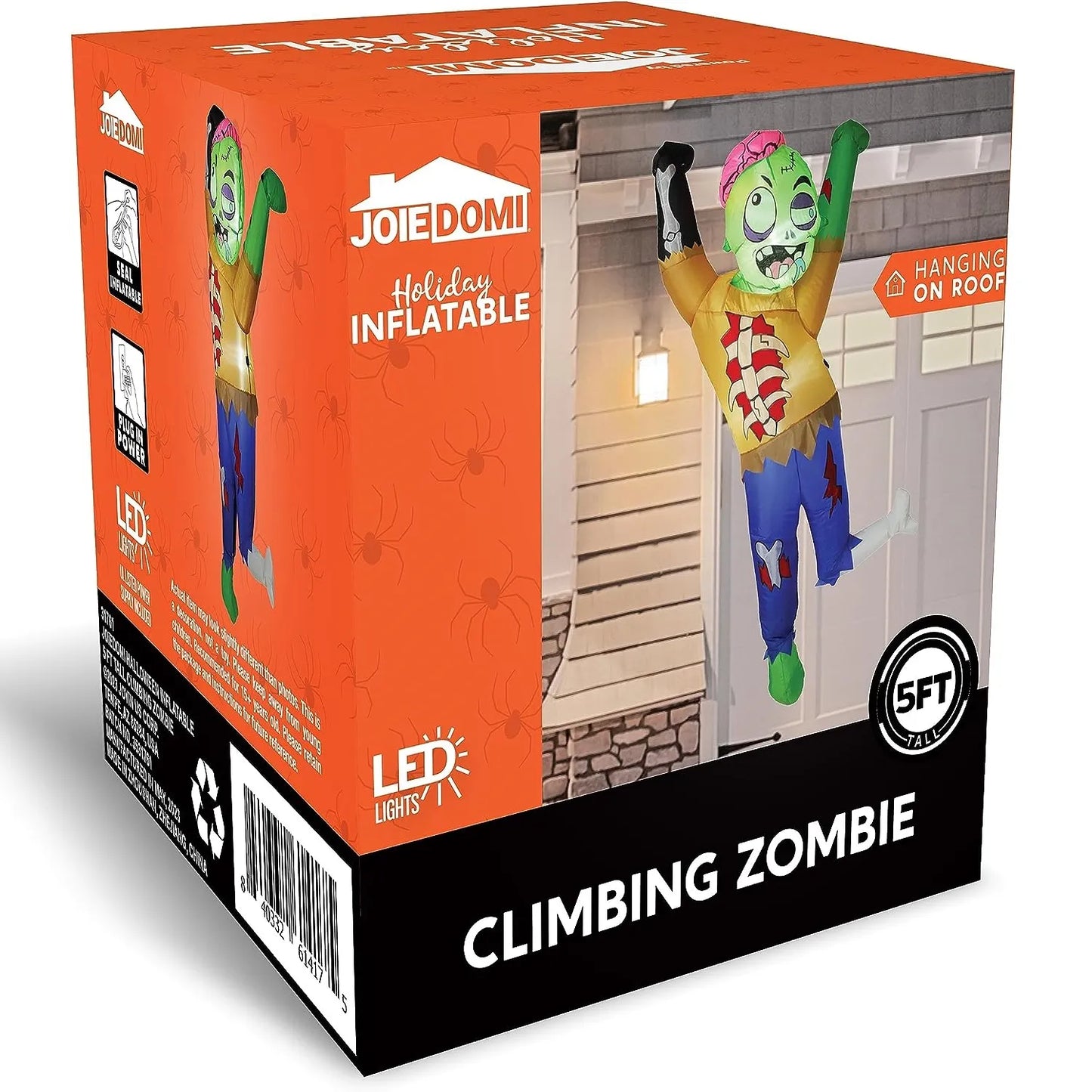 Joiedomi 5ft Halloween Inflatable Climbing Zombie Decor with Built-in LEDs