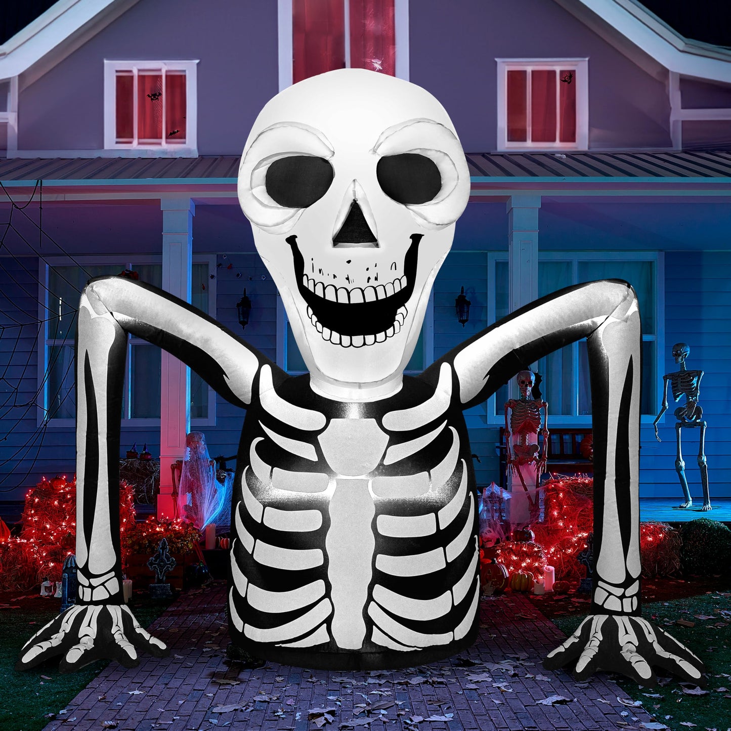 5.5 FT Skeleton Halloween Inflatables Outdoor Decorations