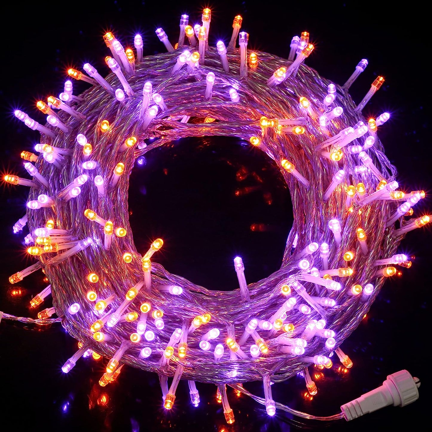 300-Count 98.1ft LED Orange & Purple Halloween String Lights with 8 Lighting Modes