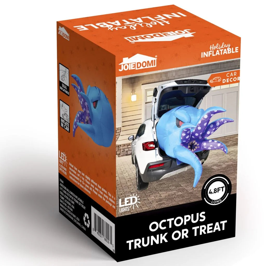 Halloween Inflatable Blue Octopus Trunk Or Treat Car Decor