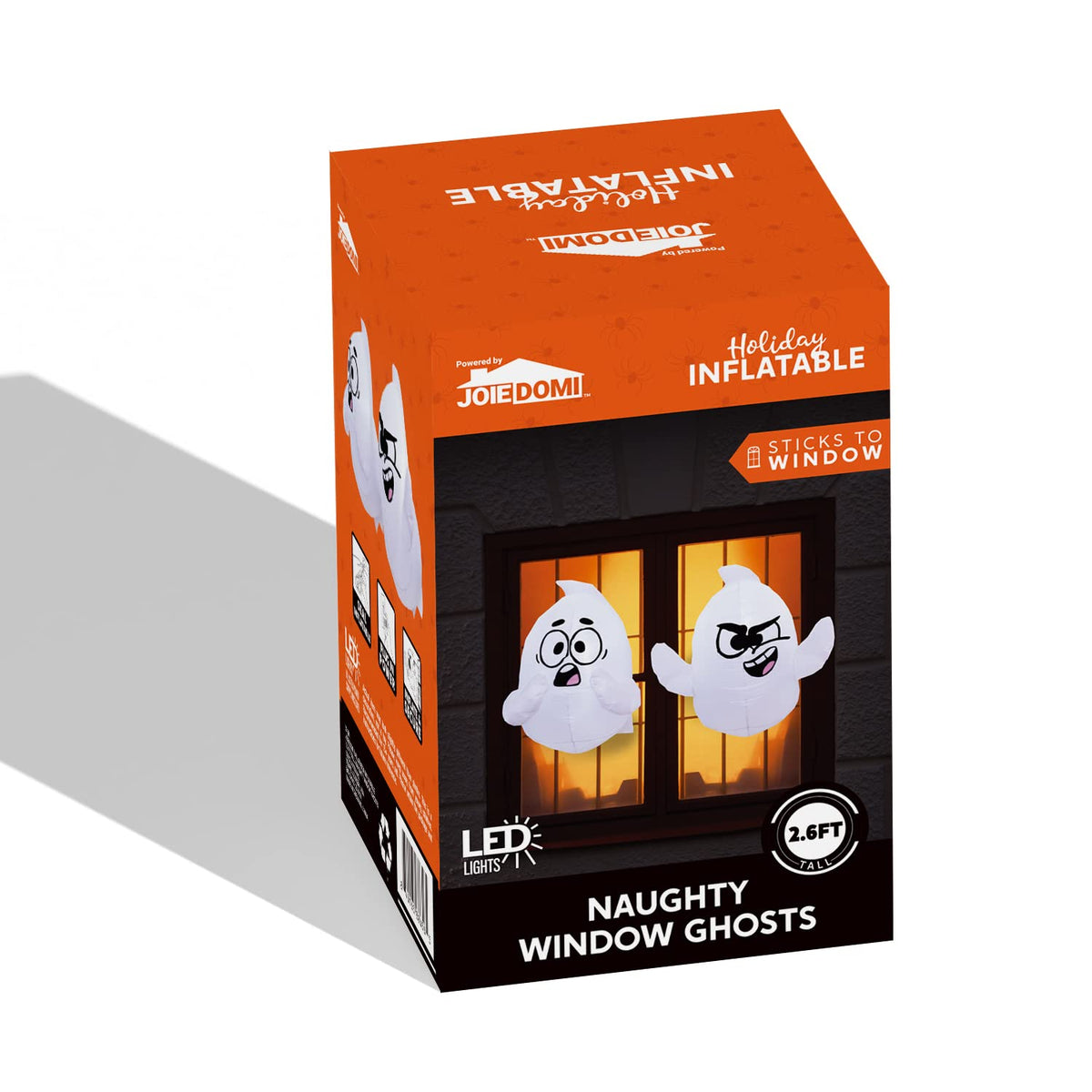 2 Pack 2.6 FT Inflatable Window Ghost - LED Halloween Decor
