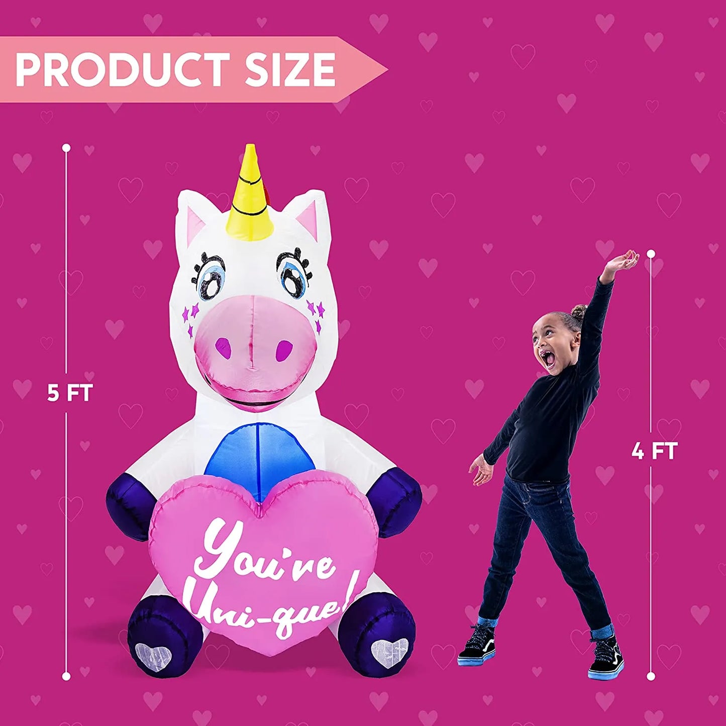 5FT Tall Sitting inflatable ride a unicorn costume Yard Decoration