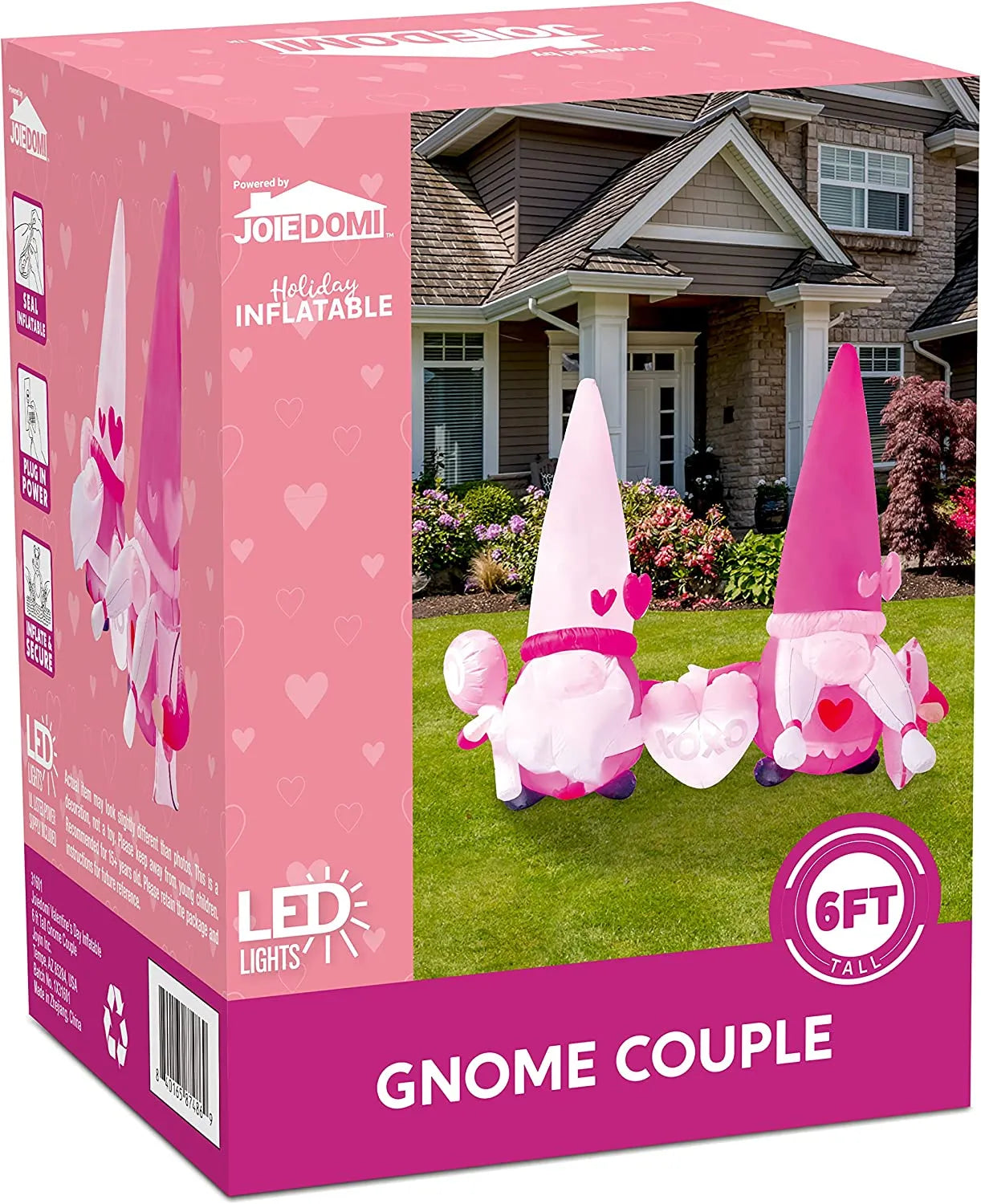 6FT Tall Inflatable Valentines Day Couple LED Lighted Decoration