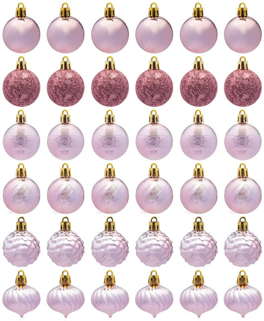 1.57In Rosegold Christmas Ball Ornaments 36Pcs