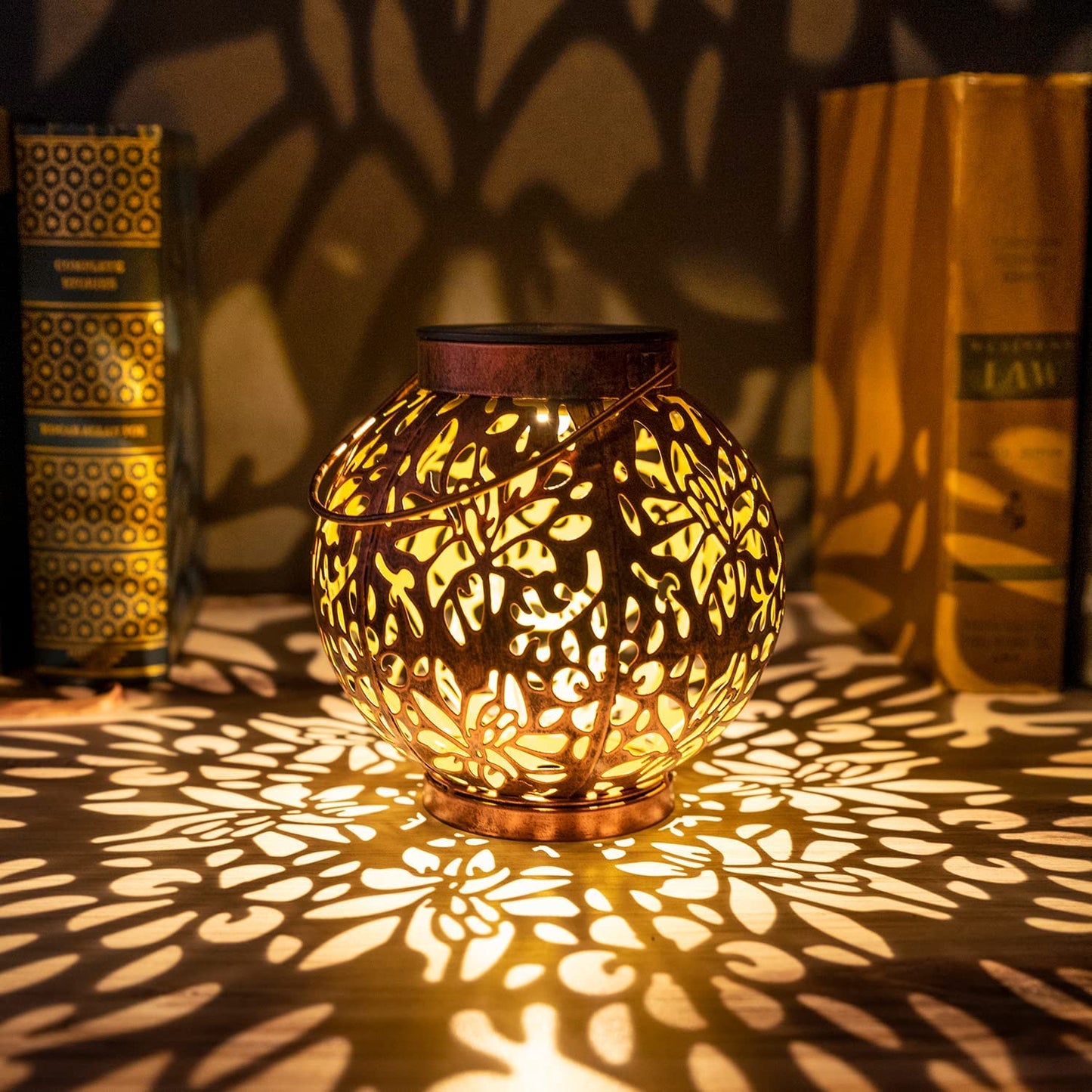 2 Pack Outdoor Solar Hanging Lantern Lights, Moroccan Lanterns