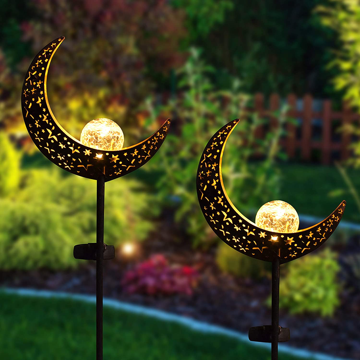 JOIEDOMI PACK MOON CRACKLE GLASS GLOBE SOLAR STAKE LIGHTS – Joiedomi