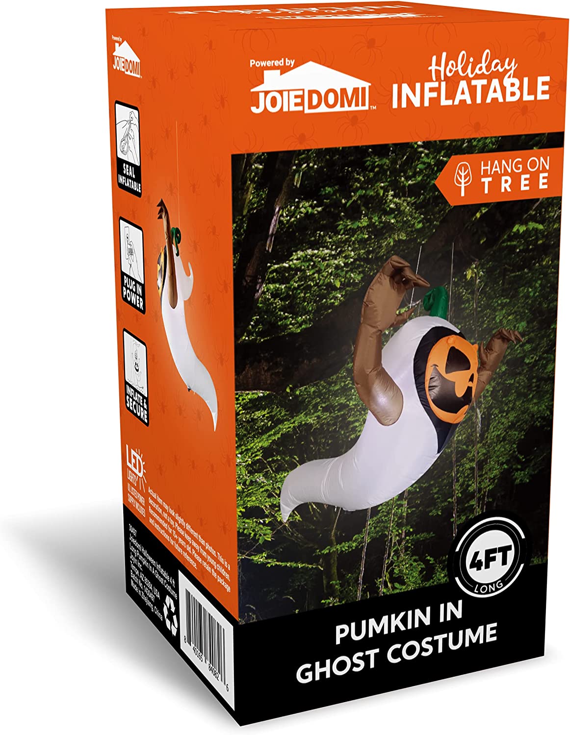 4ft Halloween Inflatable Pumpkin in A Ghost Costume