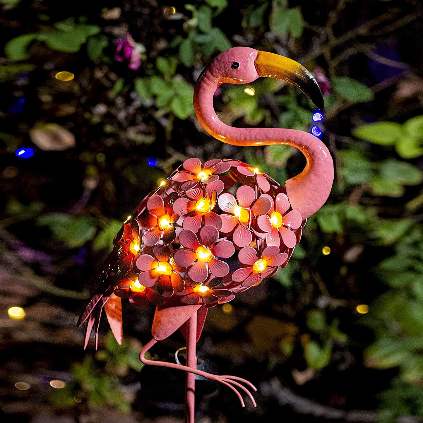 40in LED Metal Flamingo Solar Stake Lights
