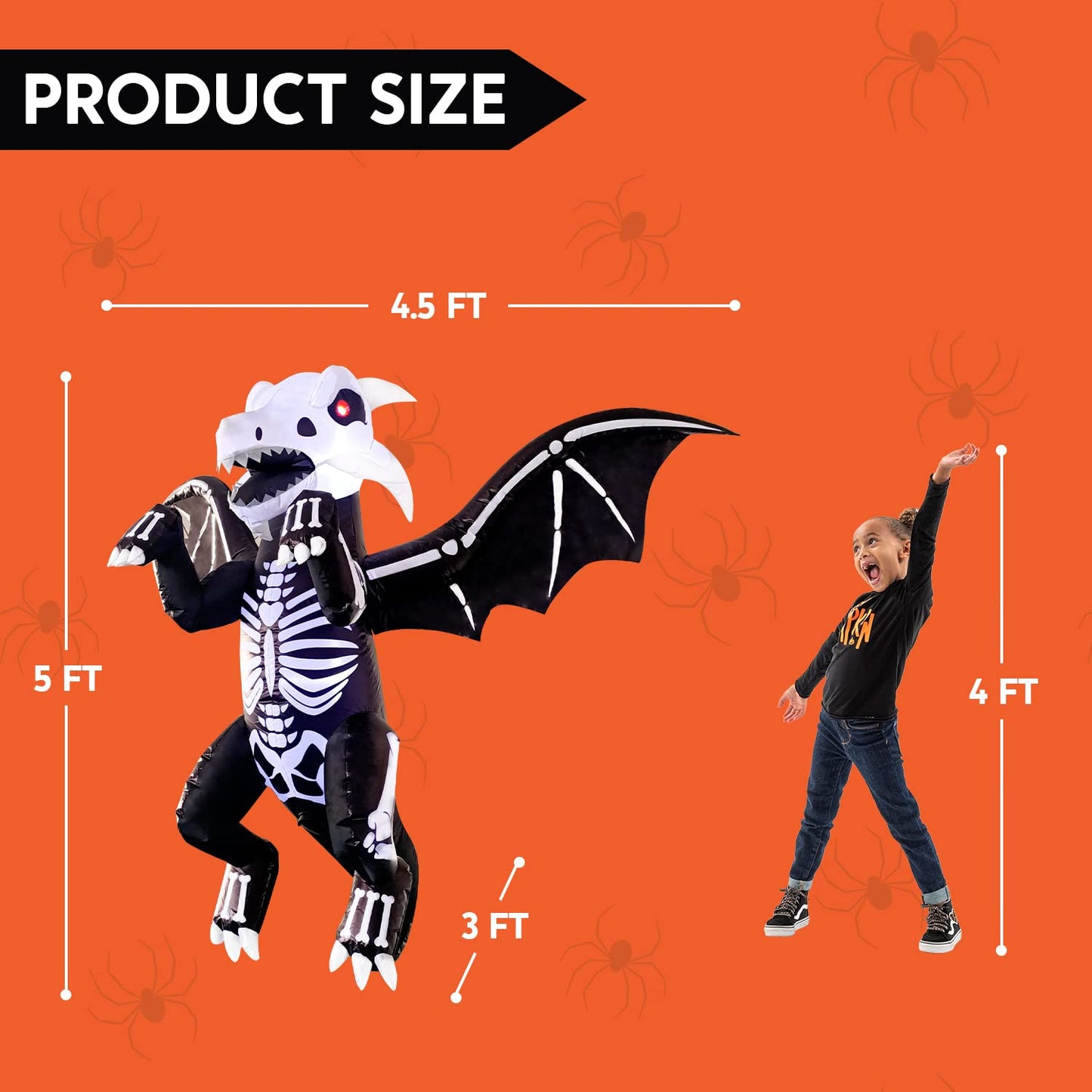 Flying Skeleton Dragon 5ft
