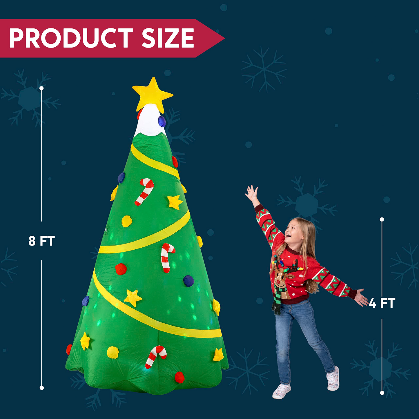 Jumbo Christmas Tree with Lights Inflatable (8 ft)