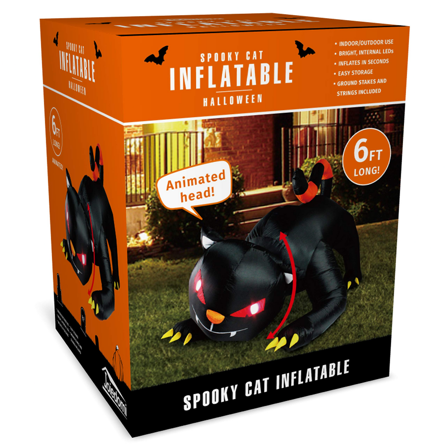 Halloween Animated Red Eye Witch's Cat Inflatable (6 ft)