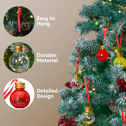 1.7oz 18Pcs Christmas Boozeball Ornament for Christmas Tree Decoration