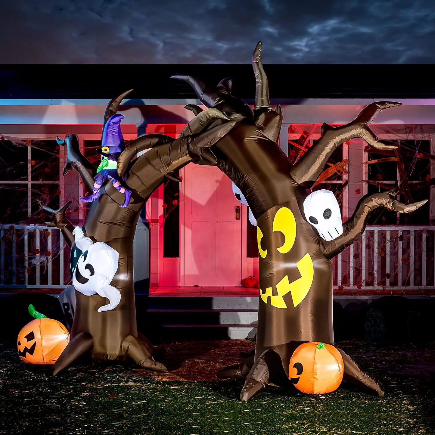 10ft Inflatable Tree Archway with Skulls and Characters - Joiedomi