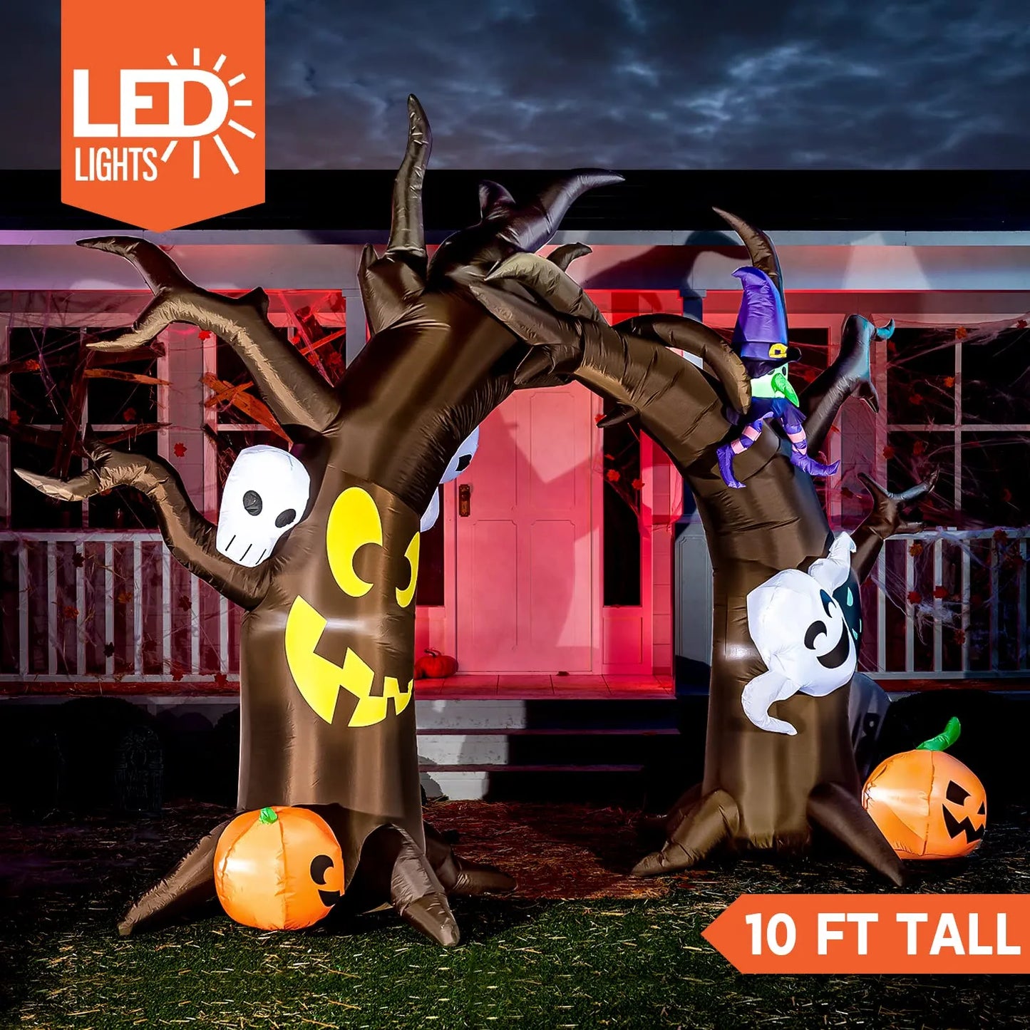 10ft Halloween Inflatable Tree Archway with Skulls and Characters
