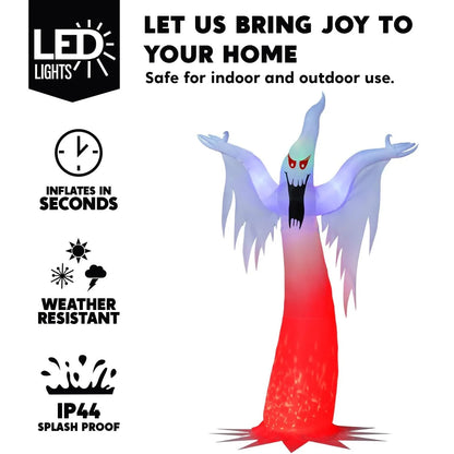 Joiedomi 12.5ft Tall Halloween Inflatable Ghost with Built-in Colorful LEDs