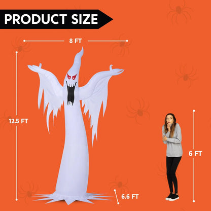 Joiedomi 12.5ft Tall Halloween Inflatable Ghost with Built-in Colorful LEDs