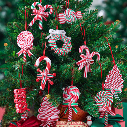 12 Pcs Christmas Candy Lollipop Ornament with Candy Canes