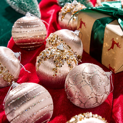 12 Pcs Luxury Christmas Ball Ornaments (Champagne)