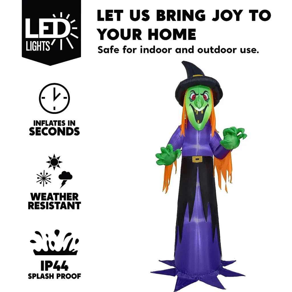 12ft Giant Creepy Witch Halloween Inflatable Decoration