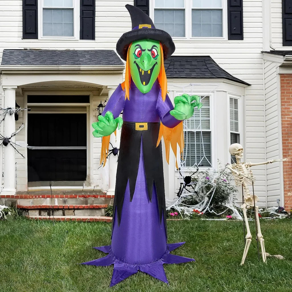 Joiedomi 12ft Giant Creepy Witch Halloween Inflatable Decoration