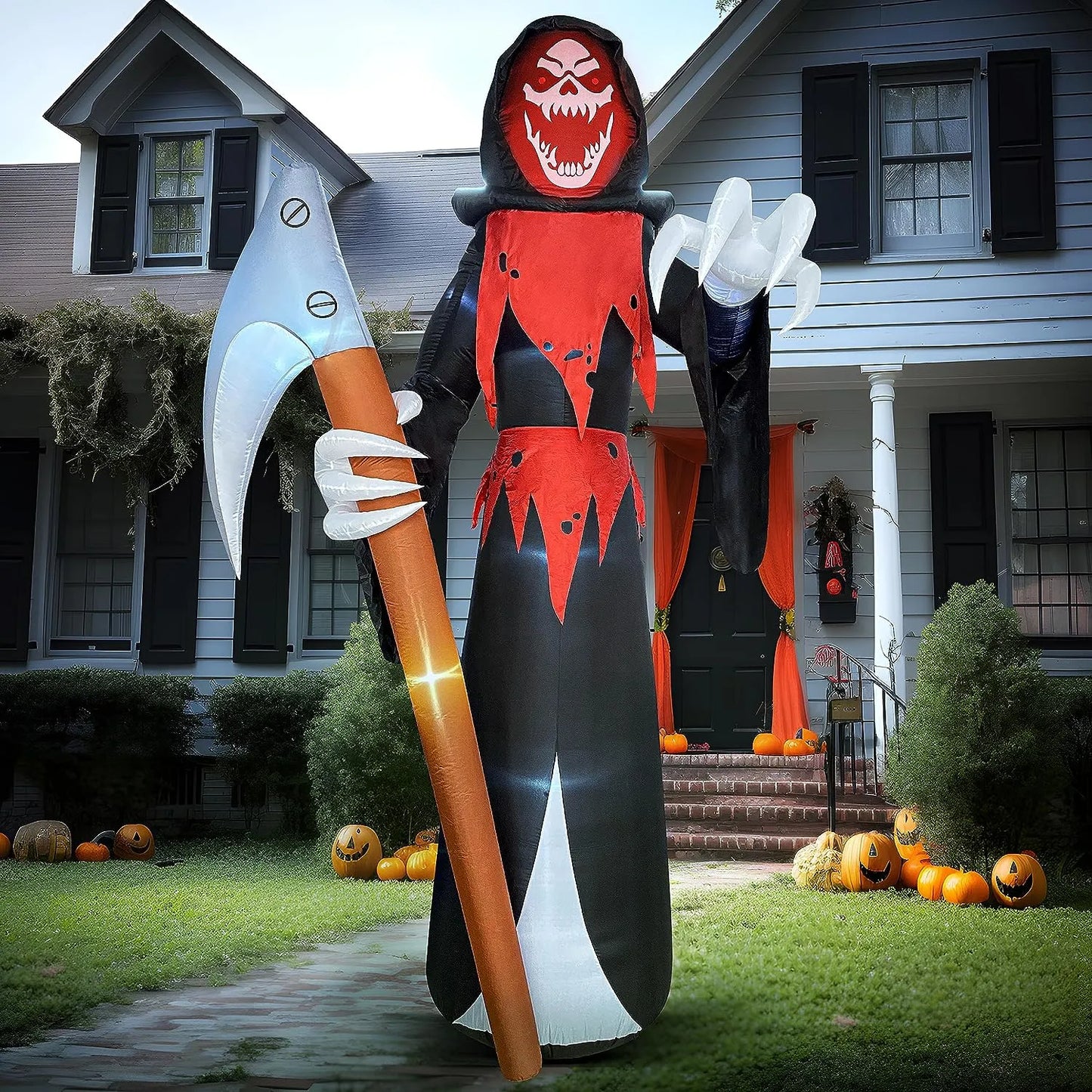 Joiedomi 12ft Grim Reaper with Scythe LED Halloween Inflatable
