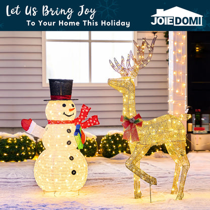 150 LED Lighted Christmas Outdoor Decorations Xmas Reindeer Yard Lights Decor