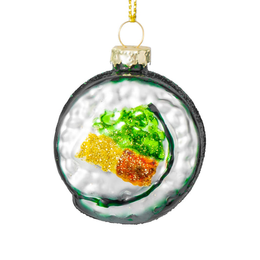 Christmas Sushi Glass Ornament