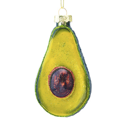 Christmas Avocado Glass Ornament