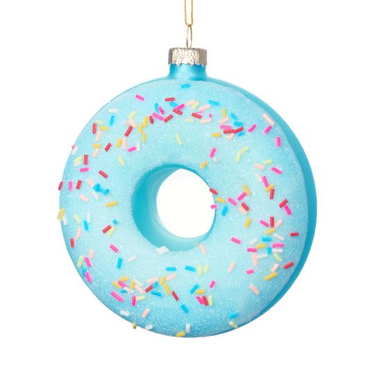 Donut Food Mini Christmas Ornaments Blue