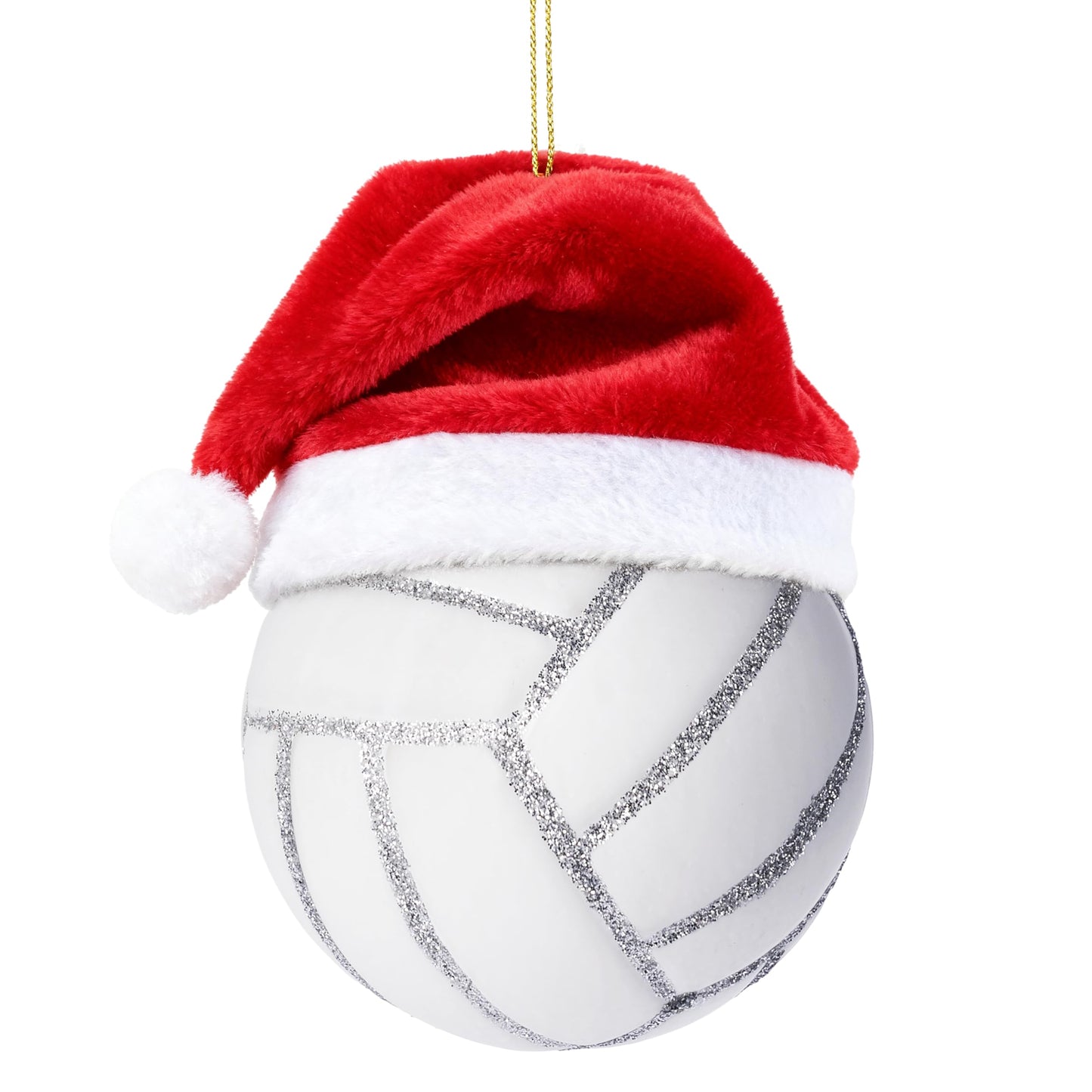 Christmas Volleyball Glass Mini Ornament