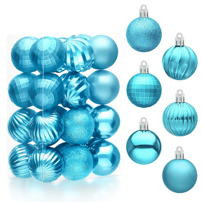 24 Pcs Baby Blue Christmas Tree Ornaments Set