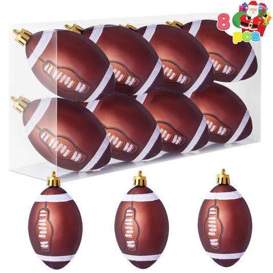 8Pcs Shatterproof Football Christmas Tree Ornaments