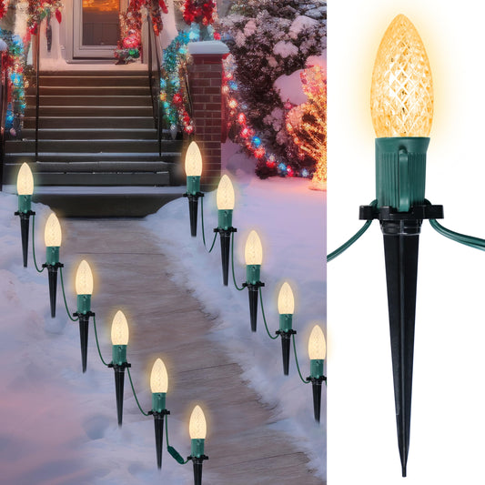30.75FT C9 Christmas Pathway Marker Lights