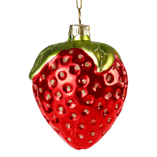 Strawberry Fruit Blown Glass Mini Christmas Ornaments for Christmas Tree Hanging Small Ornament Outdoor Christmas Decorations Indoor