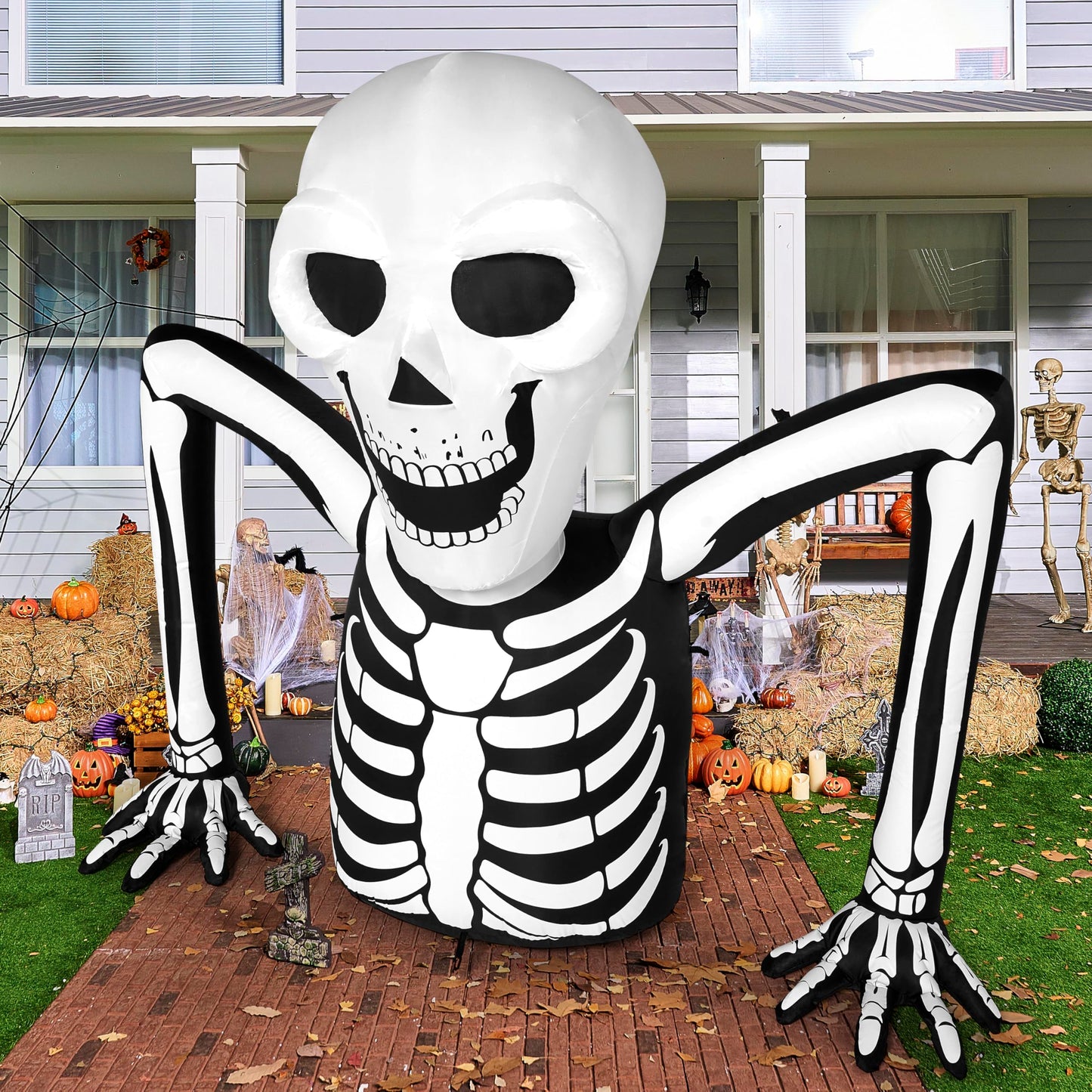 5.5 FT Skeleton Halloween Inflatables Outdoor Decorations
