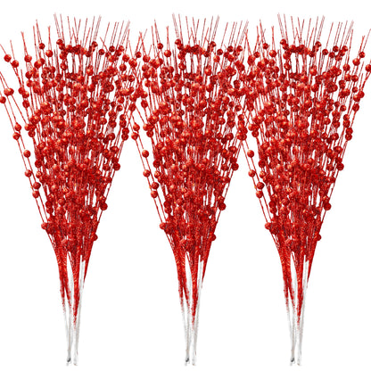 24 Pcs Christmas Tree Berry Stem (Red)