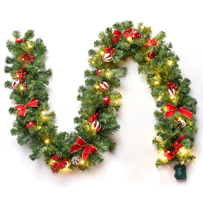 9Ft Christmas Garland Prelit with Lights