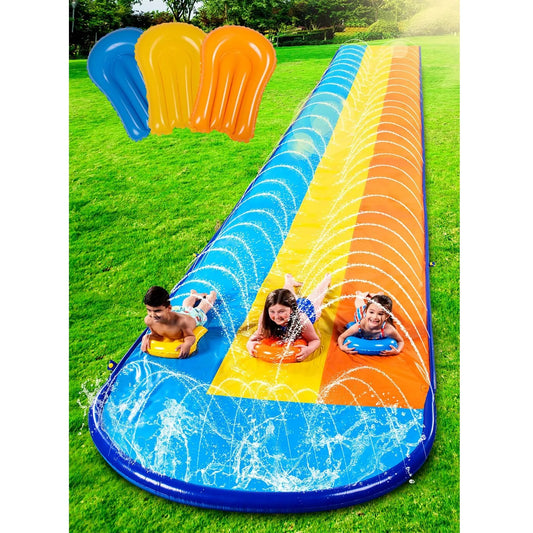 22.5ft Triple Water Slide and 3 Bodyboards