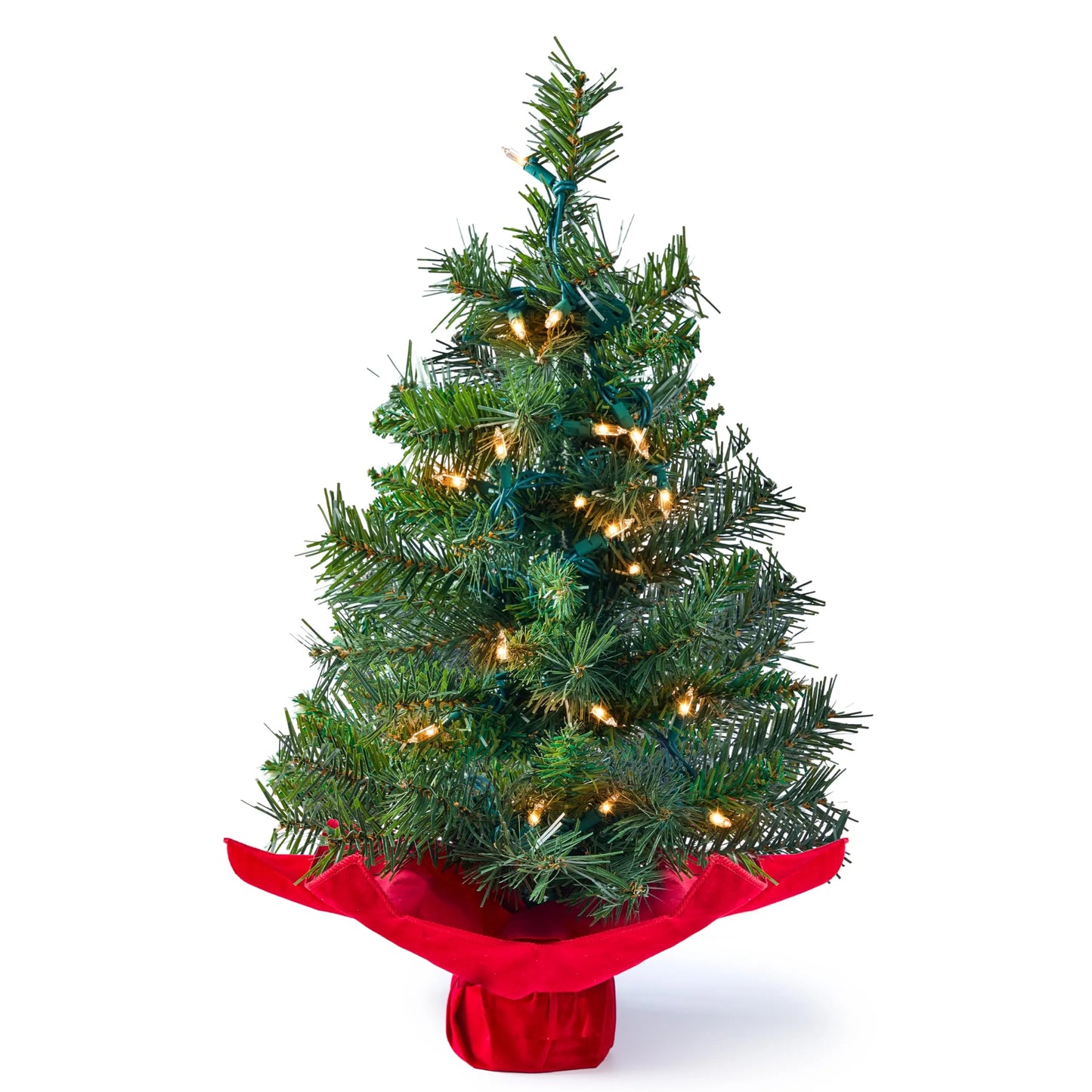 24in Tabletop Mini Christmas Tree Pre lit with LED Warm Lights