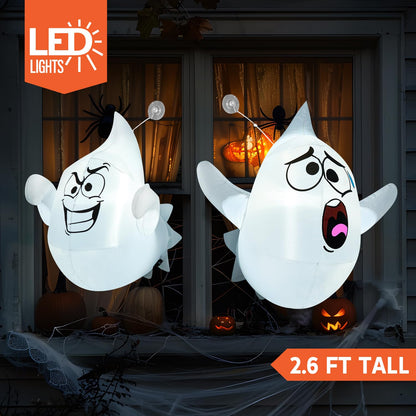 2 Pcs Halloween Inflatables Ghost for Window Decorations