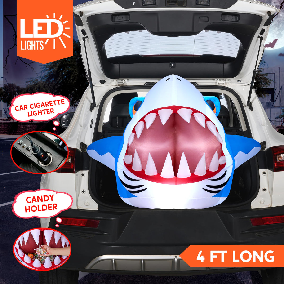 Shark Trunk Or Treat Halloween Inflatables Decor