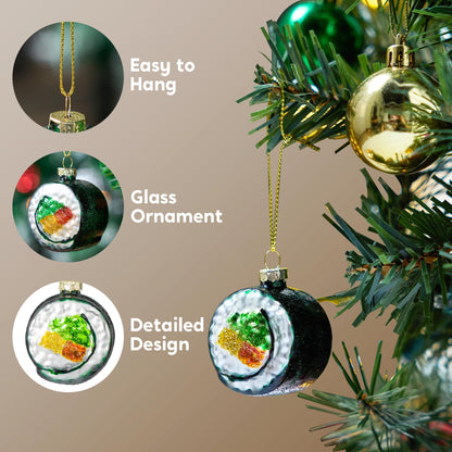 Christmas Sushi Glass Ornament