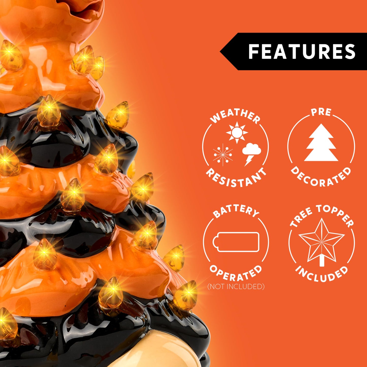 Halloween Decoration Pumpkin Gnome Ceramic Tree