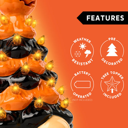 Halloween Decoration Pumpkin Gnome Ceramic Tree