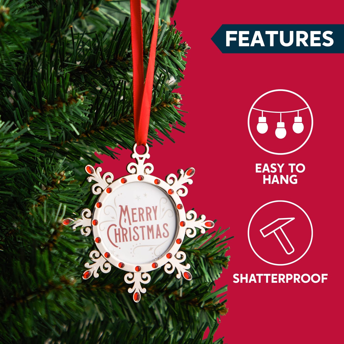 Snowflake Tree Decoration Photo Frame Family Ornaments