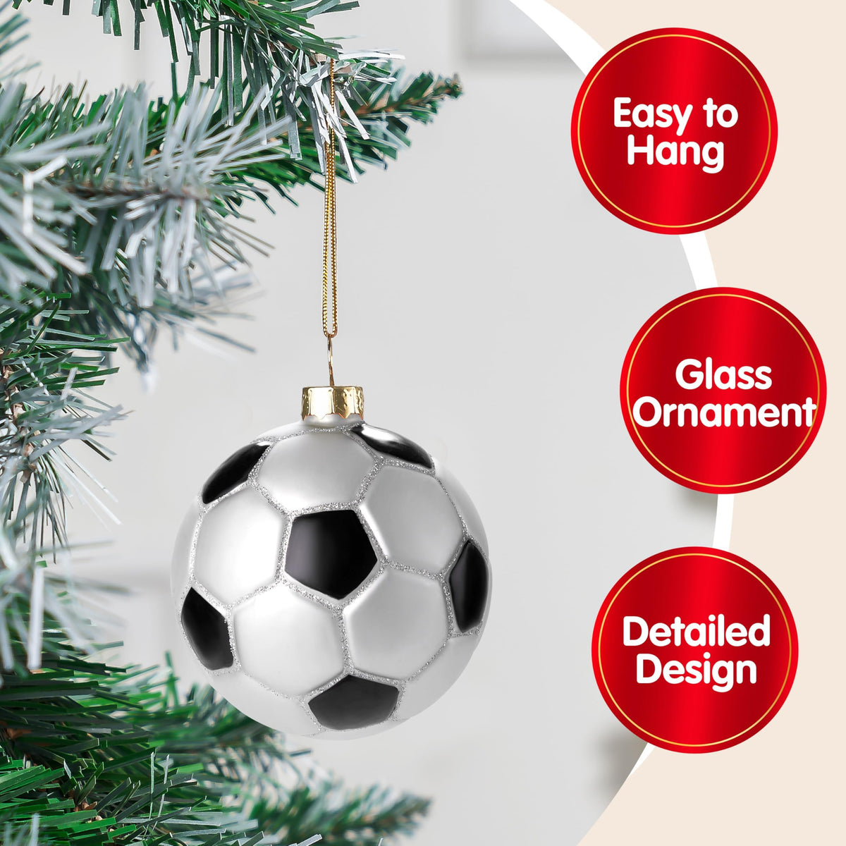 Mini Soccer Christmas Ornaments for Tree Hanging Ornament