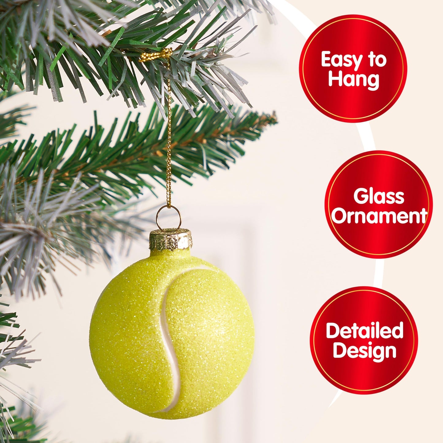 Mini Tennis Balls Christmas Ornaments for Tree Hanging Ornament